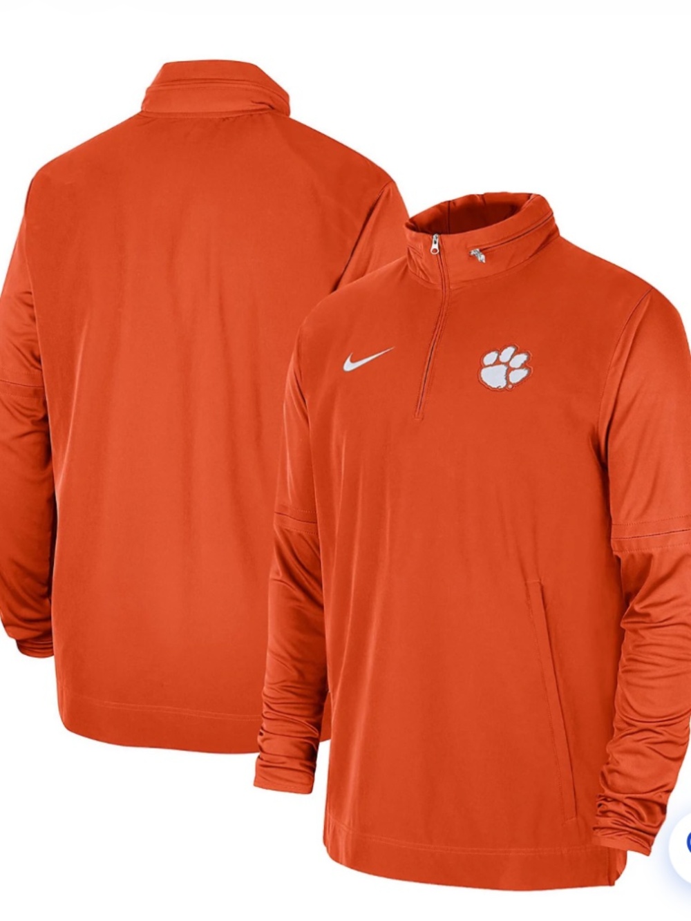 Nike Clemson 1/2 Zip Hoodie Jacket Lightweight Hooded Windbreaker * Men's XL